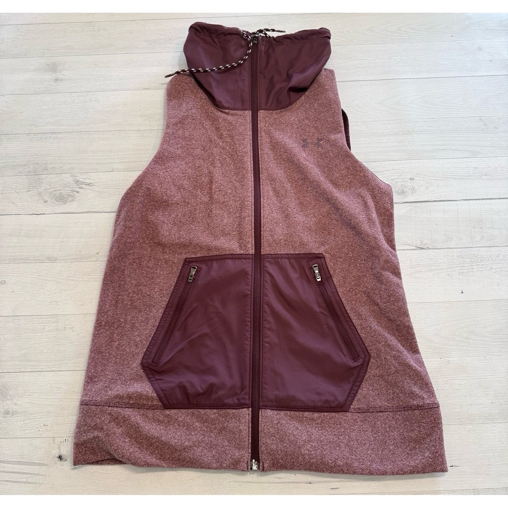Under armour Cold Gear Women's Full Zip Maroon Athletic Vest Size small